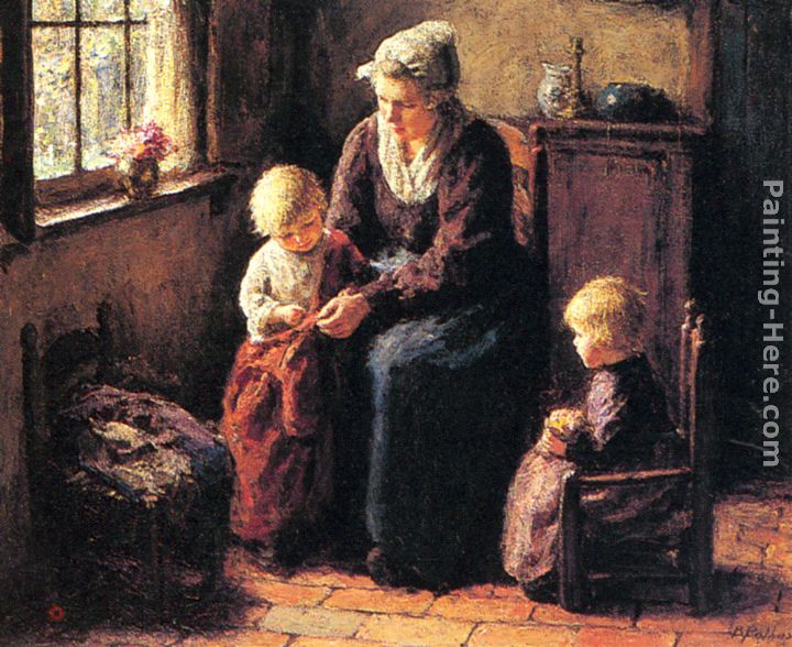 The Sewing Lesson painting - Bernard Jean Corneille Pothast The Sewing Lesson art painting